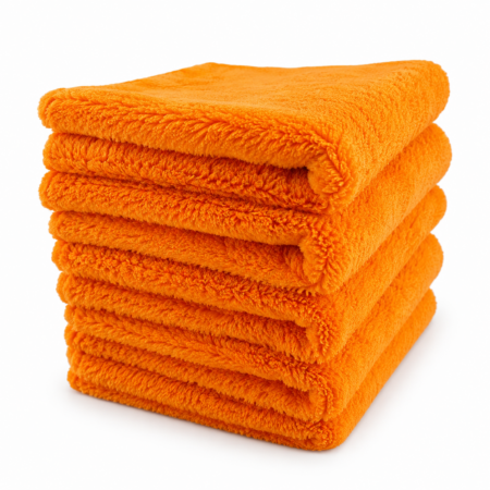 Proclass Orange Sunrise Towel: Plush Microfiber Buffing and Polishing Towel